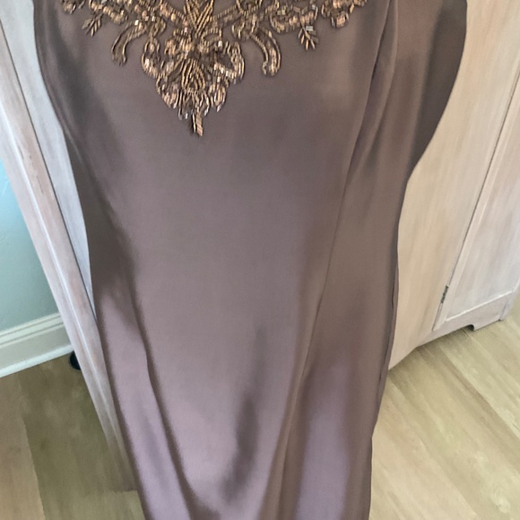 Vintage 90’s Y2k Iridescent Brown Beaded Bodice Prom Dress Maxi Fairy Rachel 12 - Picture 9 of 15